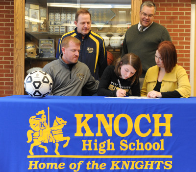 Knoch soccer stand-out signs with W.Liberty