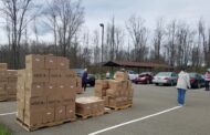 Hundreds Of Vehicles Line Up For Food Distribution At Alameda