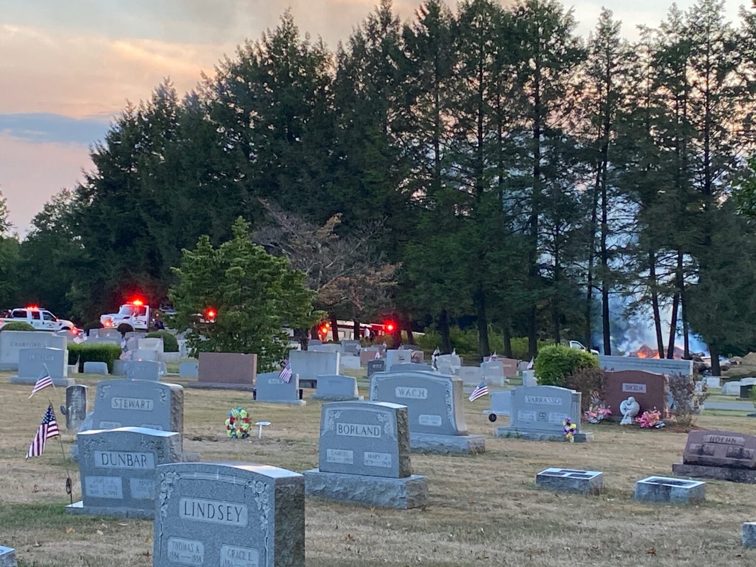 Crews Fight Fire At N. Main Cemetery