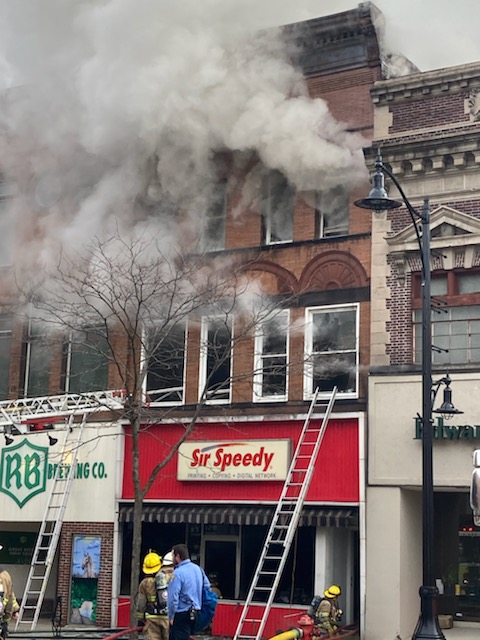 Four Alarm Fire at Sir Speedy Building in Downtown Butler